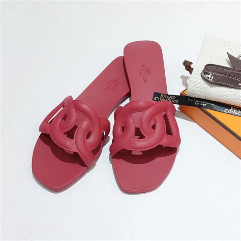 hermes aloha sandals rose baie